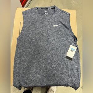 Nike Men's Heathered Blue Tank Top